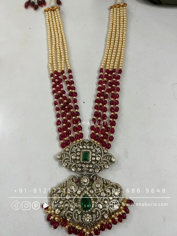 Victorian pendant south sea pearl necklace emeralds bridal diamond necklace indian jewelry designs silver jewelry wedding jewelry - SHABURIS