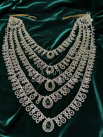 Diamond Panchlada necklace bridal diamond necklace indian jewelry designs silver jewelry wedding jewelry - SHABURIS