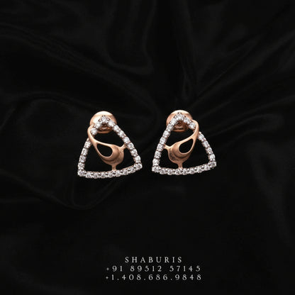 Diamond Studs Diamond Earrings Simple Studs Pearl Studs 925 Silver Earrings Silver Jewelry - SHABURIS