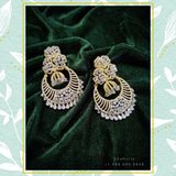 Diamond earrings,Pure silver Jhumkas Indian,Indian Earrings,Indian Wedding Jewelry -NIHIRA-SHABURIS
