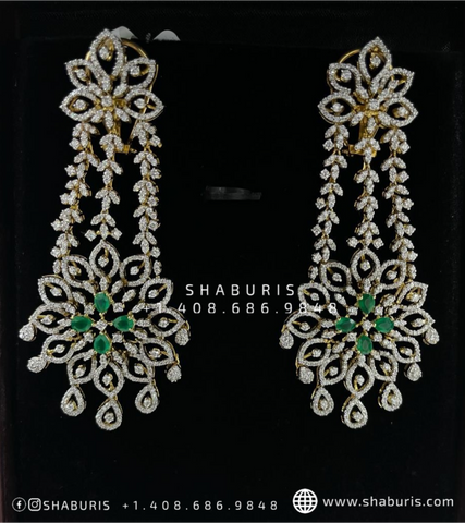 Diamond jhumka Cocktail earrings diamond earrings south indian jewelry