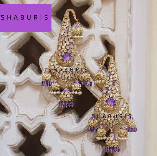 Polki jewelry Bridal Jewelery,Polki earrings,Pure silver jewelry-NIHIRA