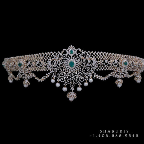 Diamond Vaddanam,silver jewelry ,silver jewellery ,gold dipped jewelry ,South Indian Jewelry,Vaddanam,Kids Vaddanam,hip chain,diamond jewelry,pure Silver indian jewelry - NIHIRA - SHABURIS