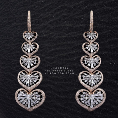 Diamond earrings,Pure silver Jhumkas Indian,Indian Earrings,Indian Wedding Jewelry -NIHIRA-SHABURIS