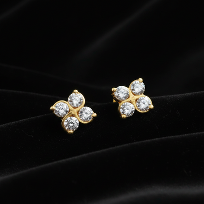 Diamond Studs Diamond Earrings Simple Studs Pearl Studs 925 Silver Earrings Silver Jewelry - SHABURIS