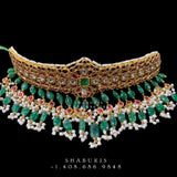 Antique Jewelry,kundan choker Pure Silver Jewellery Indian ,Lakshmi Pendant,Temple Pendent,Indian Bridal,Indian Wedding Jewelry-NIHIRA-SHABURIS