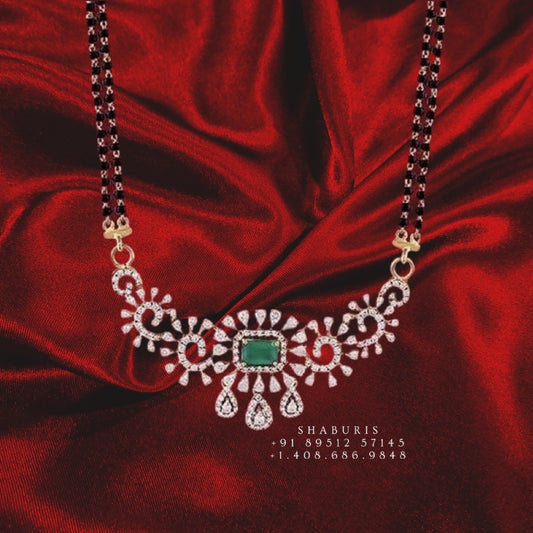 Nallapusalu mangalasutra Black diamonds necklace,South Indian Jewelry,Pure silver Mangalsutra pendent,Nallapusalu Pendent,Indian Wedding Jewelry -NIHIRA-SHABURIS