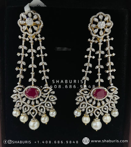 Diamond jhumka Cocktail earrings diamond earrings south indian jewelry