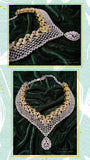 Pure Silver jewelry indian diamond haram diamond necklace sabyasachi jewelry inspired 22ct dipped jewelry indian jewelry -SHABURIS