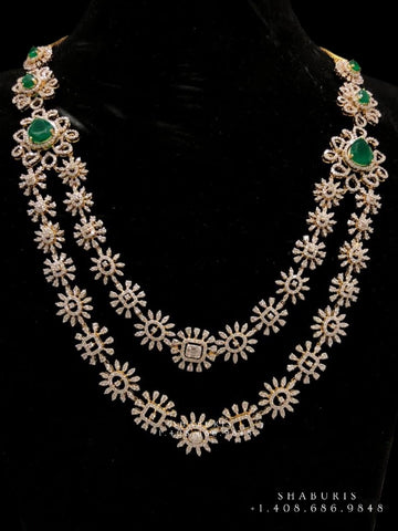 Swarovski Diamond Choker Pure Silver jewelry Indian ,diamond Necklace,Indian Necklace,Indian Bridal,Indian Wedding Jewelry-NIHIRA-SHABURIS