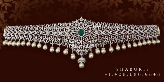 Diamond Vaddanam,silver jewelry ,silver jewellery ,gold dipped jewelry ,South Indian Jewelry,Vaddanam,Kids Vaddanam,hip chain,diamond jewelry,pure Silver indian jewelry - NIHIRA - SHABURIS