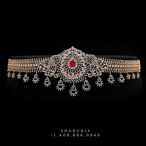 Diamond Vaddanam,silver jewelry ,silver jewellery ,gold dipped jewelry ,South Indian Jewelry,Vaddanam,Kids Vaddanam,hip chain,diamond jewelry,pure Silver indian jewelry - NIHIRA - SHABURIS