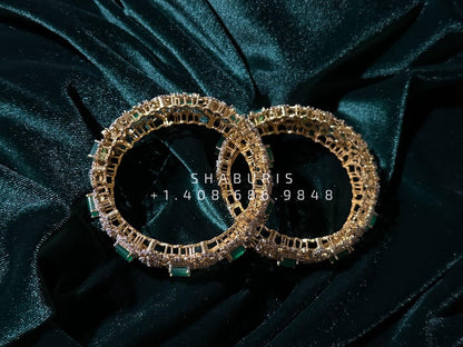 Diamond Bangles,South Indian Jewelry,silver indian Bangles,pure silver Swaroski Bangles,Indian Wedding Jewelry -NIHIRA-SHABURIS