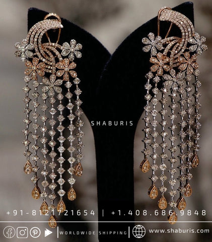 Graceful Diamond Cocktail Stud Earrings